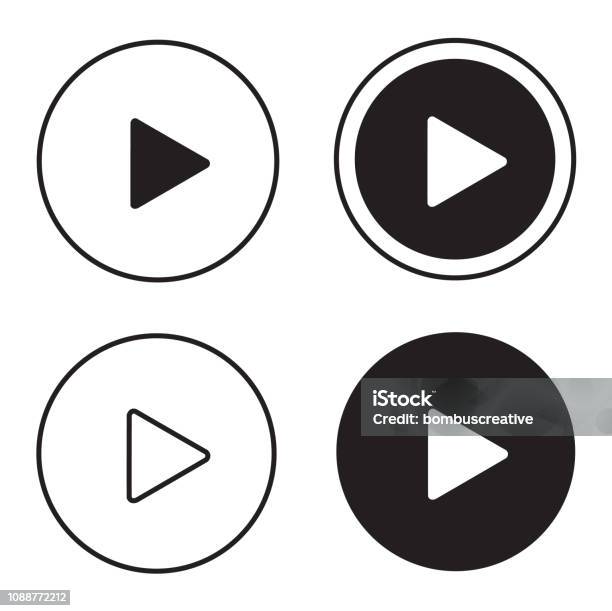 Play Icons Stock Illustration - Download Image Now - Icon Symbol, Playing, Movie