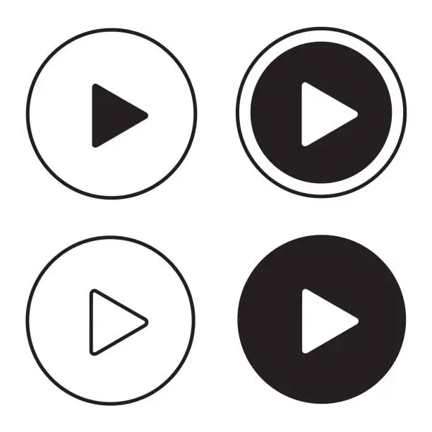 Vector illustration of Play Icons