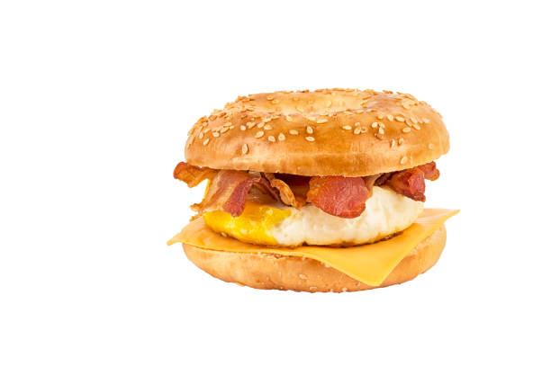 istock Close up on a sandwich breakfast isolated on white. 1088783944