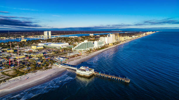 Aerial View of Daytona Beach, Florida FL Aerial View of Daytona Beach, Florida FL. daytona beach stock pictures, royalty-free photos & images