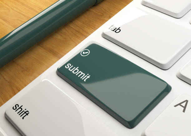 istock Keyboard on wood table 1088795858