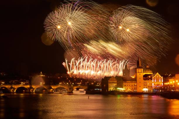 istock 202019 New Year Firework Show over Prague 1088798894
