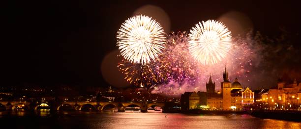 istock 202019 New Year Firework Show over Prague 1088798928