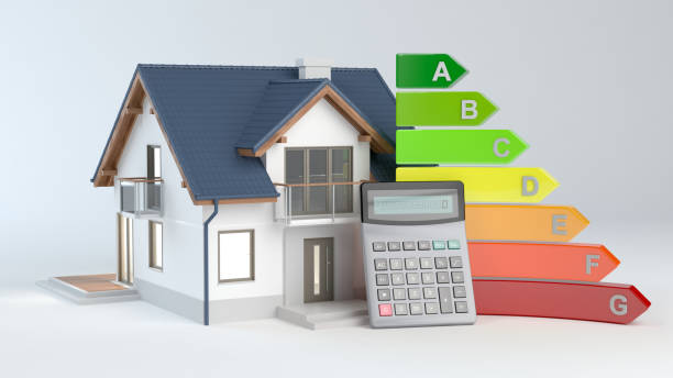 istock Energy Efficiency - House No.9 and calculator 1088802498