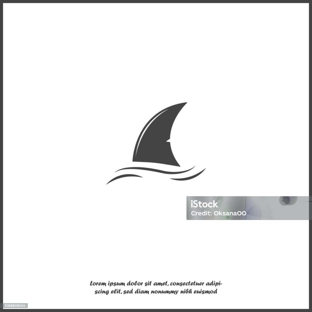 Shark fin vector icon. Fin in the water on white isolated background. Shark fin vector icon. Fin in the water on white isolated background. Layers grouped for easy editing illustration. For your design. Shark stock vector