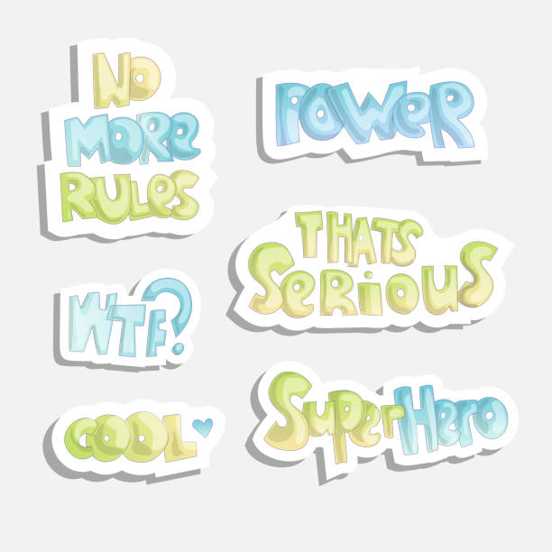 Cute Cartoon Funny Quotes Sticker Quotes About Free Life No More Rules Power  Serious Cool And Other Words Funny Sticker Girl Fashion Style Isolated  Stock Illustration - Download Image Now - iStock