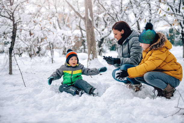 istock Family playing in the snow 1088813484