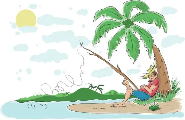 Vector illustration of Hill Billy Beach Bum