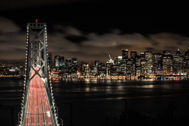 istock Bay Bridge and San Francisco Skyline at Night with Traffic 1088817984