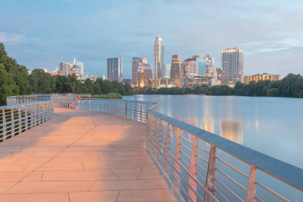 istock Austin downtown skyscraper reflection along Colorado River at dawn 1088820476