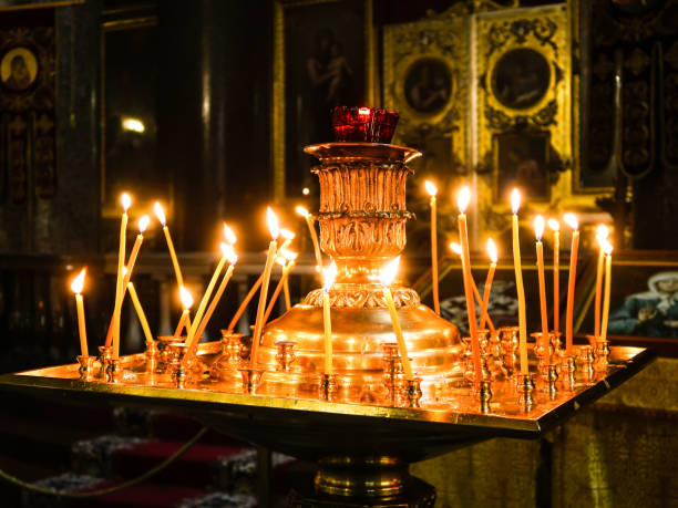 istock Candles burning in the church 1088822742