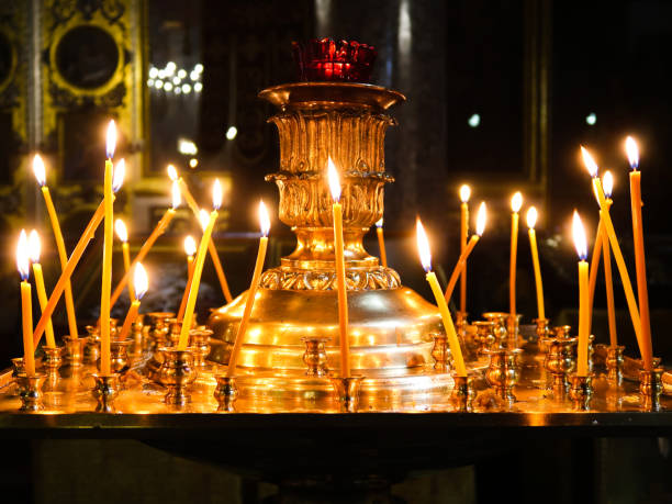 istock Candles burning in the church 1088823198