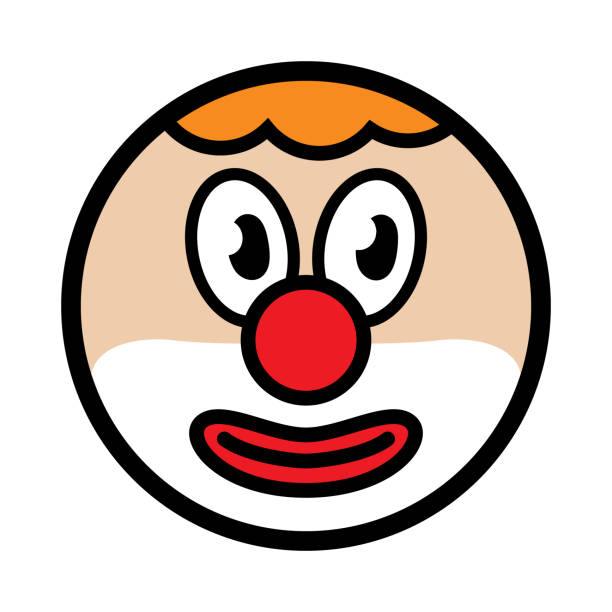 ilustrações, clipart, desenhos animados e ícones de ícone de bola de palhaço dos desenhos animados - clown circus telephone humor