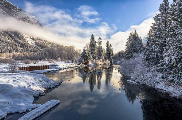 istock River landscape at winter season 1088825266