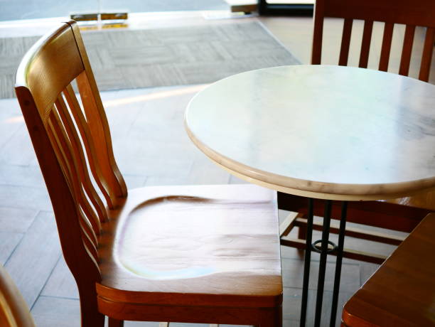 istock Empty Chair Desk with sunlight nobody space in restaurant 1088835462