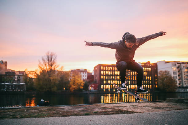 istock Skateboarding tricks in Berlin by the Spree river 1088835508