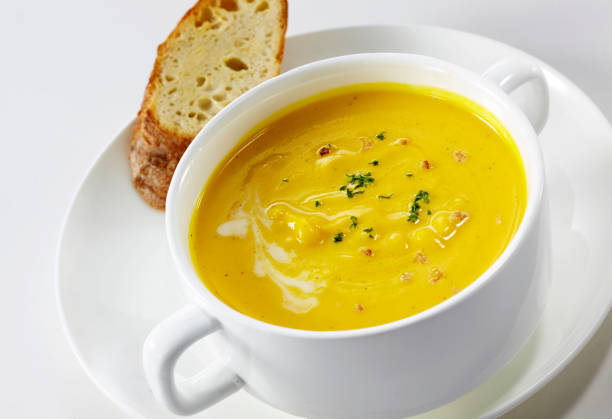 istock Delicate and delicious western soup on a white background 1088836672