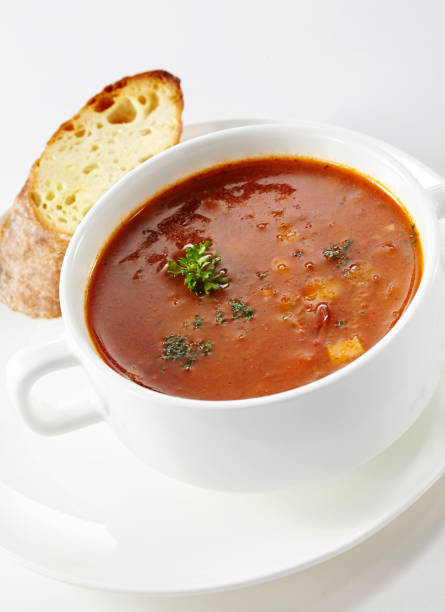 istock Delicate and delicious western soup on a white background 1088836698