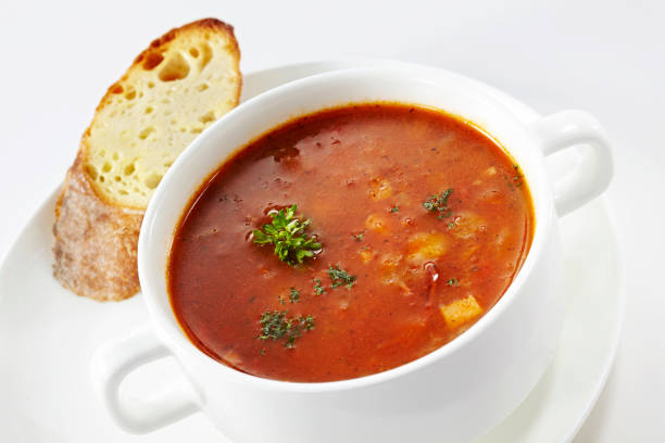 istock Delicate and delicious western soup on a white background 1088836702