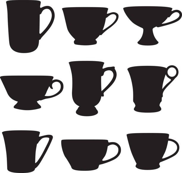 9 茶碗シルエット - 紅茶点のイラスト素材／クリップアート素材／マンガ素材／アイコン素材