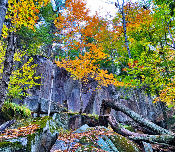 istock Rocky out crop surrounded by fall foliage 1088842378
