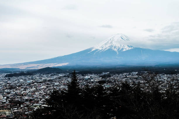 istock Fuji mountain and city view 1088847610