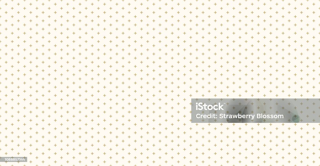 Background pattern seamless design gold color cross or plus sign abstract vector. Pattern stock vector