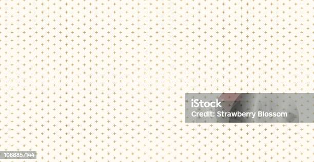 Background Pattern Seamless Design Gold Color Cross Or Plus Sign Abstract Vector Stock Illustration - Download Image Now