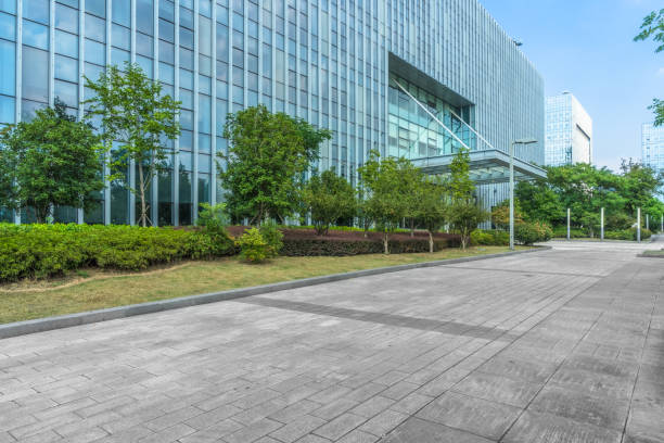istock modern buildings and empty pavement in china. 1088860232