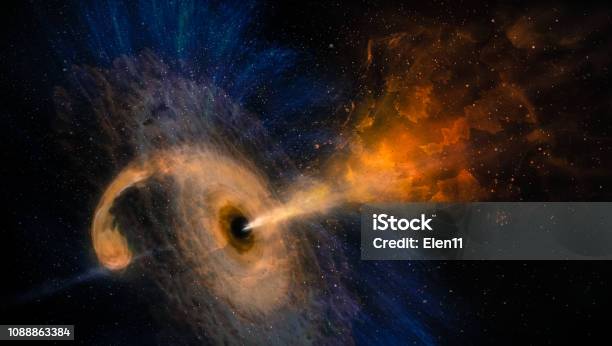 Abstract Space Wallpaper Black Hole With Nebula Over Colorful Stars And Cloud Fields In Outer Space Elements Of This Image Furnished By Nasa Stock Photo - Download Image Now