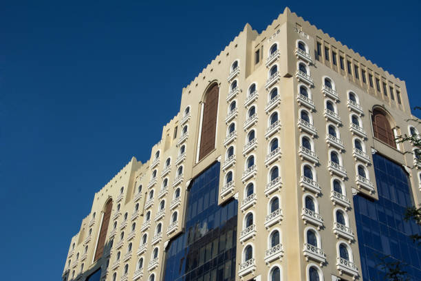 istock Beautiful hotel building with semi-circle windows 1088868484