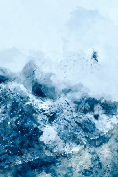 istock Digital abstract painting in cool tone for background 1088870348