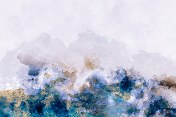istock Digital abstract painting in cool tone for background 1088870370