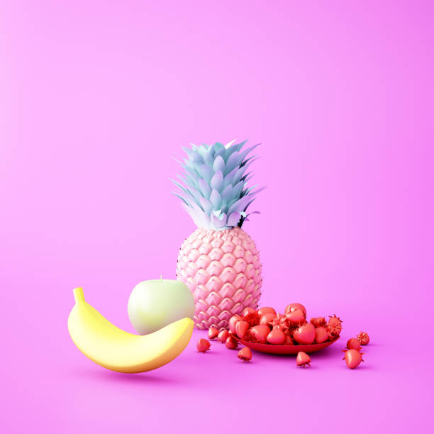 istock fruit summer background in minimal concept style,3d illustration,3d rendering 1088880472