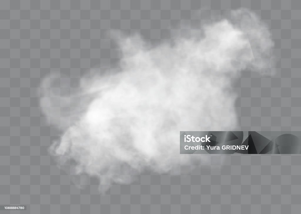 透明な特殊効果霧や煙で際立っています。白い雲のベクトル、霧やスモッグ。 - 煙のロイヤリティフリーベクトルアート