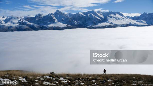 Mountains And Fog Stock Photo - Download Image Now - Beauty In Nature, Climbing, Cloud - Sky
