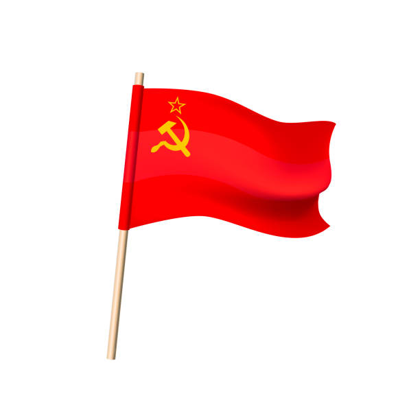 istock Flag of USSR. Hammer and sickle on a red background 1088889458