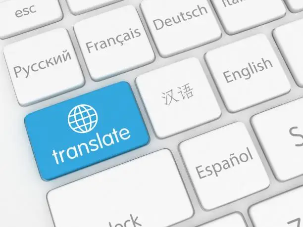 Photo of Translate learn language internet online application keyboard