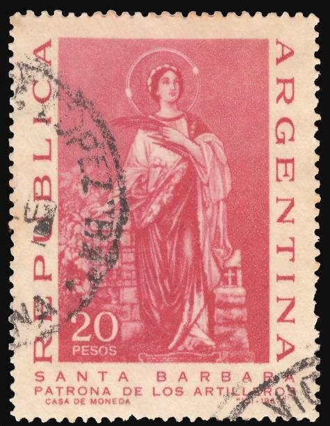 istock Argentina  circa 1967:  Cancelled postage stamp printed by  Argentine mint, that shows saint Barbara patroness of artillery, circa 1967. 1088900346