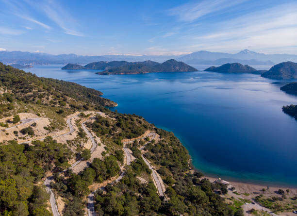Aerial view of Sarsala Bay in Dalaman, Mugla, Turkey