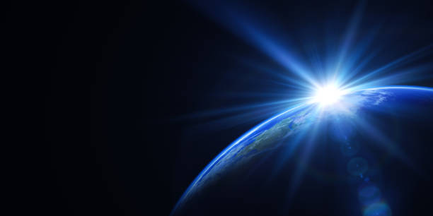 lever du soleil dans l’espace - global positioning system flash photos et images de collection