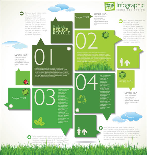 현대 생태 디자인 레이아웃 - recycling environment recycling symbol green stock illustrations