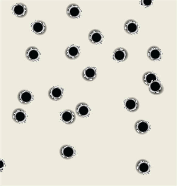 ilustrações de stock, clip art, desenhos animados e ícones de bullet holes - bullet hole illustrations