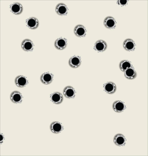 пулевые отверстия - bullet hole illustrations stock illustrations