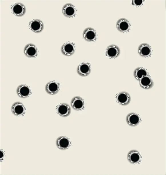 Vector illustration of bullet holes