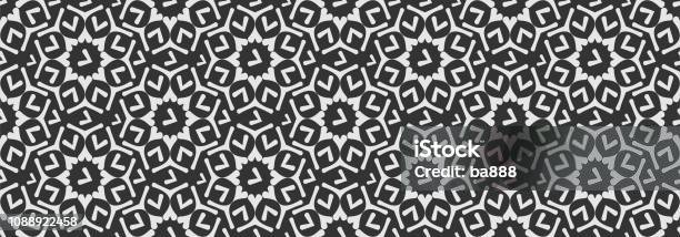 Geometric Seamless Vector Pattern Black And White Background Stock Illustration - Download Image Now