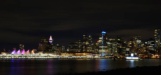istock Panoramic view of Vancouver downtown at night 1088927230