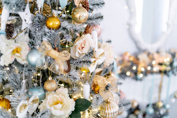 istock Christmas living room with a christmas tree and presents under it 1088931736