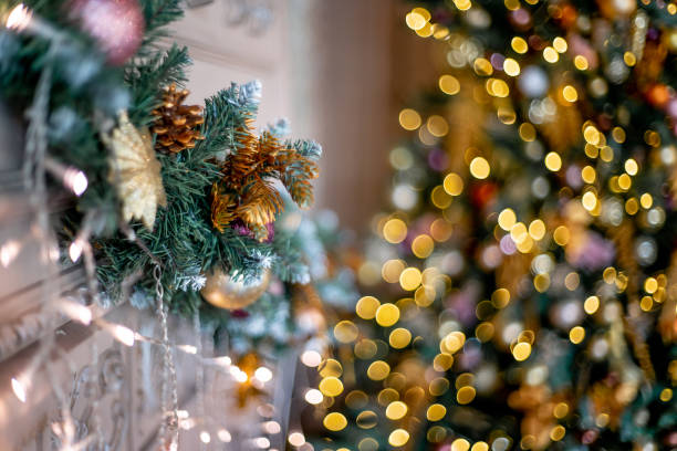 istock Christmas living room with a christmas tree and presents under it 1088933366