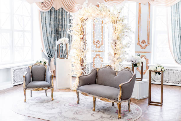 istock Christmas living room with a christmas tree and presents under it 1088939162